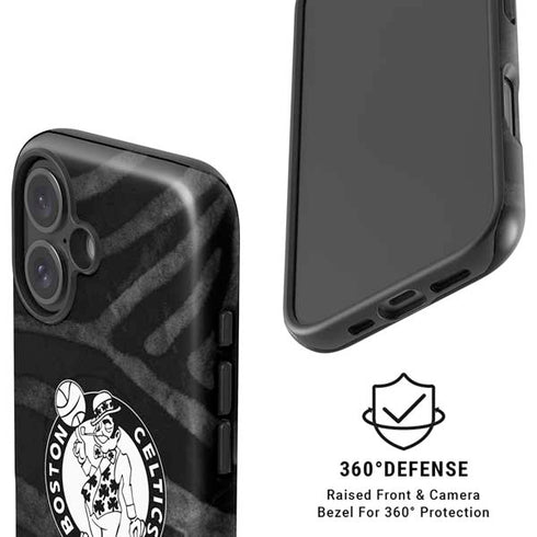 NBA Boston Celtics Black Animal Print iPhone 16 Plus Magsafe Impact Case